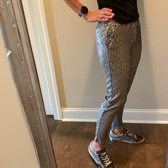 Silver Sequin Joggers! - Picture 5 of 9
